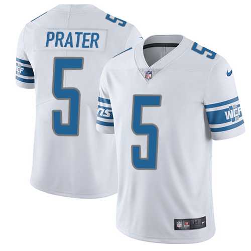 Nike Detroit Lions #5 Matt Prater White Men's Stitched NFL Limited Jersey