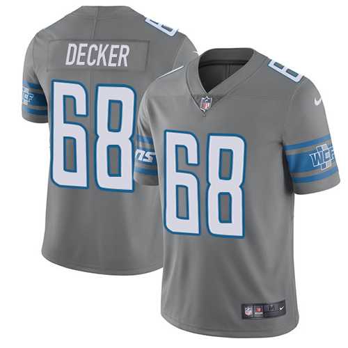 Nike Detroit Lions #68 Taylor Decker Gray Men's Stitched NFL Limited Rush Jersey