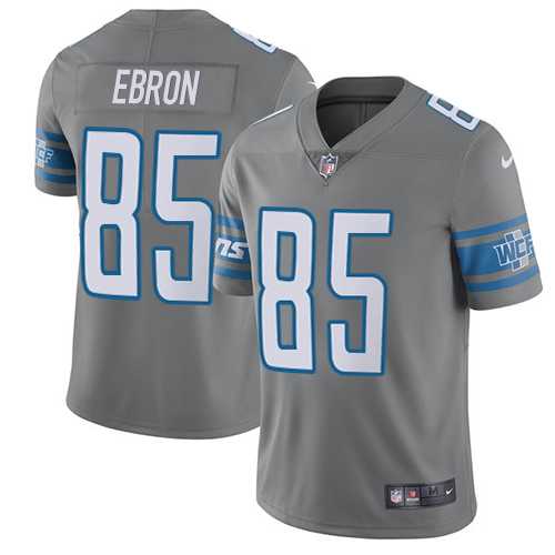 Nike Detroit Lions #85 Eric Ebron Gray Men's Stitched NFL Limited Rush Jersey