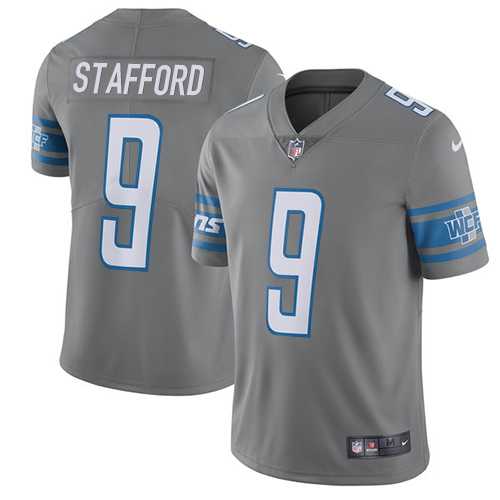 Nike Detroit Lions #9 Matthew Stafford Gray Men's Stitched NFL Limited Rush Jersey