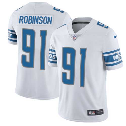 Nike Detroit Lions #91 A'Shawn Robinson White Men's Stitched NFL Limited Jersey