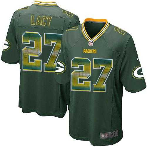 Nike Green Bay Packers #27 Eddie Lacy Green Team Color Men's Stitched NFL Limited Strobe Jersey