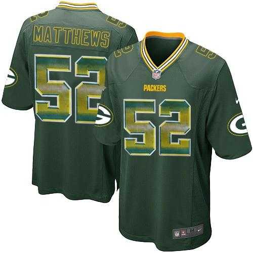 Nike Green Bay Packers #52 Clay Matthews Green Team Color Men's Stitched NFL Limited Strobe Jersey