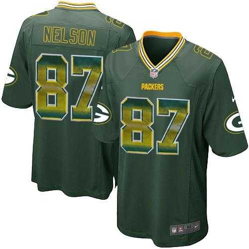 Nike Green Bay Packers #87 Jordy Nelson Green Team Color Men's Stitched NFL Limited Strobe Jersey