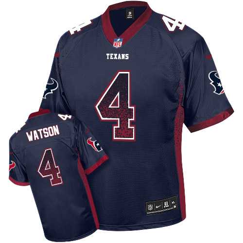 Nike Houston Texans #4 Deshaun Watson Navy Blue Team Color Men's Stitched NFL Elite Drift Fashion Jersey