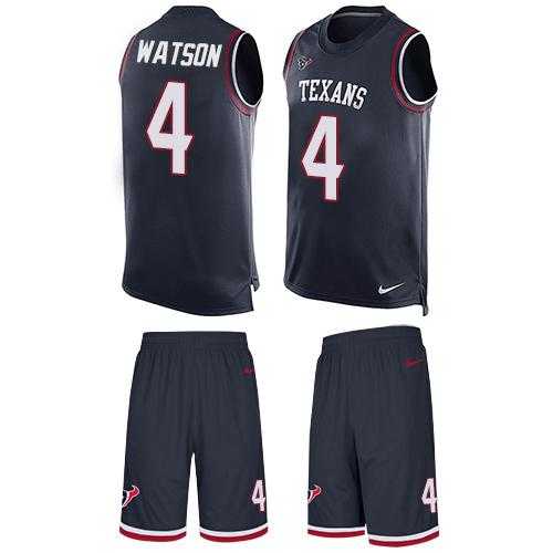 Nike Houston Texans #4 Deshaun Watson Navy Blue Team Color Men's Stitched NFL Limited Tank Top Suit Jersey