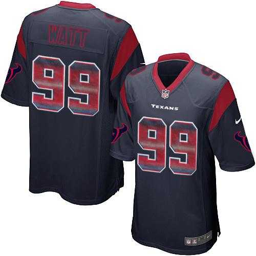 Nike Houston Texans #99 J.J. Watt Navy Blue Team Color Men's Stitched NFL Limited Strobe Jersey