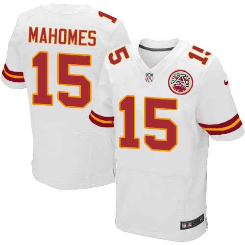 Nike Kansas City Chiefs #15 Patrick Mahomes II White Men's Stitched NFL Elite Jersey