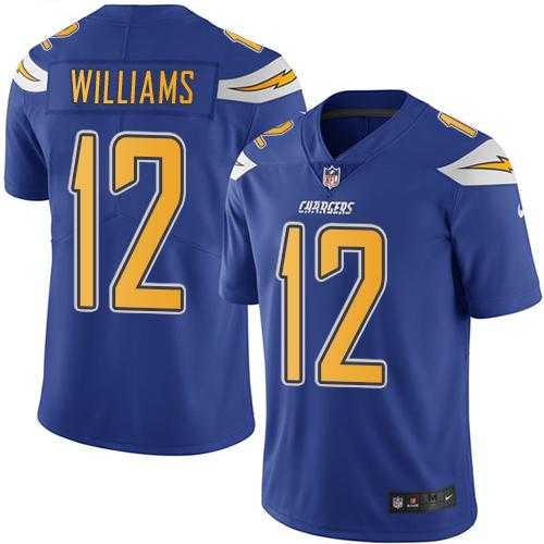 Nike Los Angeles Chargers #12 Mike Williams Electric Blue Men's Stitched NFL Limited Rush Jersey