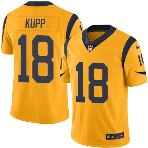 Nike Los Angeles Rams #18 Cooper Kupp Gold Men's Stitched NFL Limited Rush Jersey
