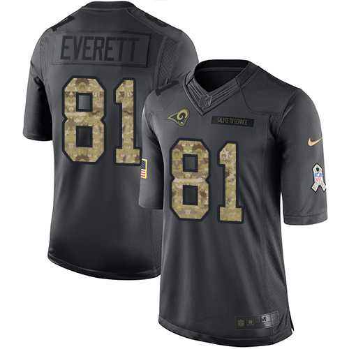 Nike Los Angeles Rams #81 Gerald Everett Black Men's Stitched NFL Limited 2016 Salute to Service Jersey