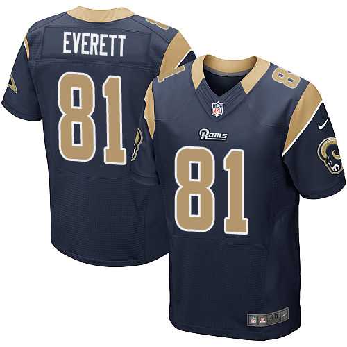 Nike Los Angeles Rams #81 Gerald Everett Navy Blue Team Color Men's Stitched NFL Elite Jersey