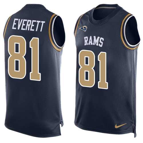 Nike Los Angeles Rams #81 Gerald Everett Navy Blue Team Color Men's Stitched NFL Limited Tank Top Jersey