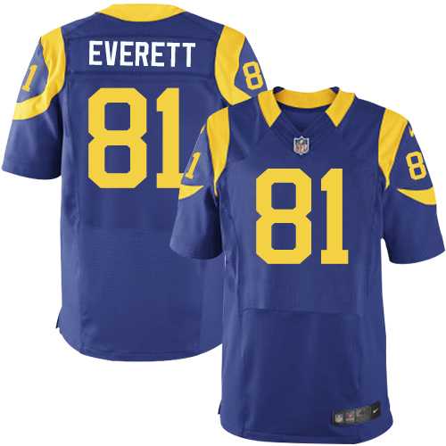 Nike Los Angeles Rams #81 Gerald Everett Royal Blue Alternate Men's Stitched NFL Elite Jersey