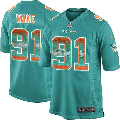 Nike Miami Dolphins #91 Cameron Wake Aqua Green Team Color Men's Stitched NFL Limited Strobe Jersey
