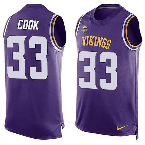 Nike Minnesota Vikings #33 Dalvin Cook Purple Team Color Men's Stitched NFL Limited Tank Top Jersey