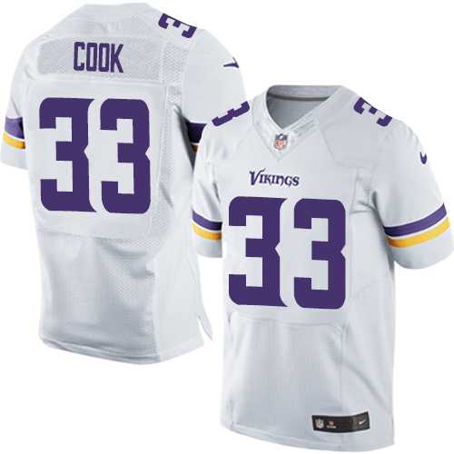 Nike Minnesota Vikings #33 Dalvin Cook White Men's Stitched NFL Elite Jersey