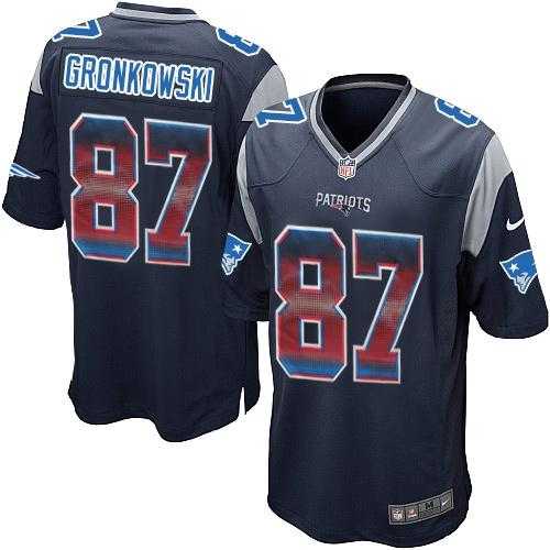 Nike New England Patriots #87 Rob Gronkowski Navy Blue Team Color Men's Stitched NFL Limited Strobe Jersey