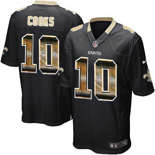Nike New Orleans Saints #10 Brandin Cooks Black Team Color Men's Stitched NFL Limited Strobe Jersey