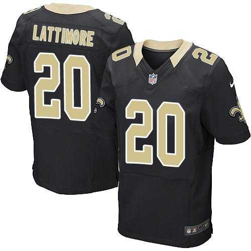 Nike New Orleans Saints #20 Marshon Lattimore Black Team Color Men's Stitched NFL Elite Jersey
