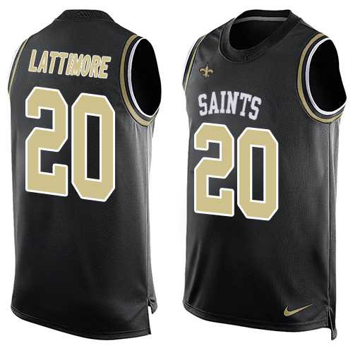 Nike New Orleans Saints #20 Marshon Lattimore Black Team Color Men's Stitched NFL Limited Tank Top Jersey