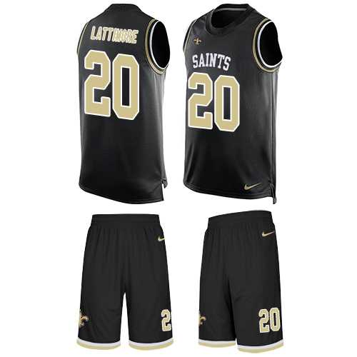 Nike New Orleans Saints #20 Marshon Lattimore Black Team Color Men's Stitched NFL Limited Tank Top Suit Jersey