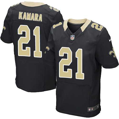 Nike New Orleans Saints #21 Alvin Kamara Black Team Color Men's Stitched NFL Elite Jersey