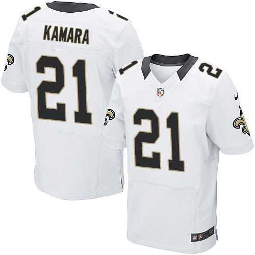 Nike New Orleans Saints #21 Alvin Kamara White Men's Stitched NFL Elite Jersey