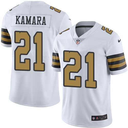 Nike New Orleans Saints #21 Alvin Kamara White Men's Stitched NFL Limited Rush Jersey