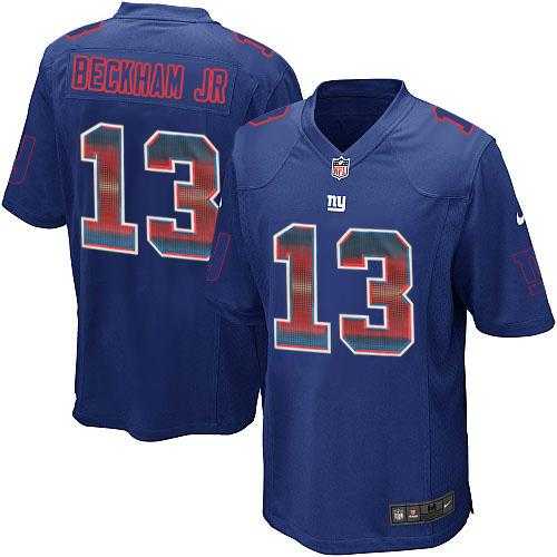 Nike New York Giants #13 Odell Beckham Jr Royal Blue Team Color Men's Stitched NFL Limited Strobe Jersey