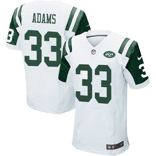Nike New York Jets #33 Jamal Adams White Men's Stitched NFL Elite Jersey