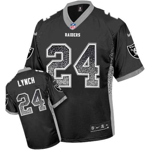 Nike Oakland Raiders #24 Marshawn Lynch Black Men's Stitched NFL Elite Drift Fashion Jersey