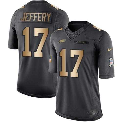 Nike Philadelphia Eagles #17 Alshon Jeffery Black Men's Stitched NFL Limited Gold Salute To Service Jersey