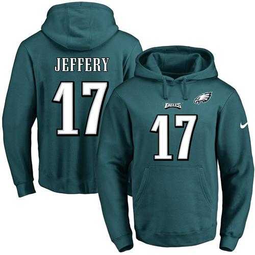 Nike Philadelphia Eagles #17 Alshon Jeffery Midnight Green Name & Number Pullover NFL Hoodie