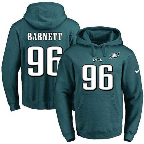 Nike Philadelphia Eagles #96 Derek Barnett Midnight Green Name & Number Pullover NFL Hoodie