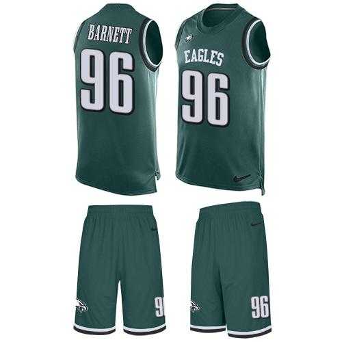 Nike Philadelphia Eagles #96 Derek Barnett Midnight Green Team Color Men's Stitched NFL Limited Tank Top Suit Jersey