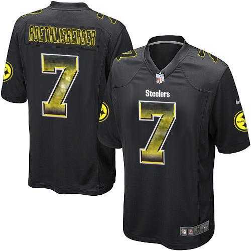 Nike Pittsburgh Steelers #7 Ben Roethlisberger Black Team Color Men's Stitched NFL Limited Strobe Jersey