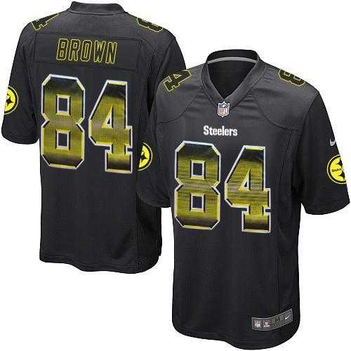 Nike Pittsburgh Steelers #84 Antonio Brown Black Team Color Men's Stitched NFL Limited Strobe Jersey
