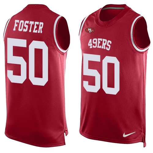 Nike San Francisco 49ers #50 Reuben Foster Red Team Color Men's Stitched NFL Limited Tank Top Jersey