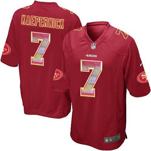 Nike San Francisco 49ers #7 Colin Kaepernick Red Team Color Men's Stitched NFL Limited Strobe Jersey
