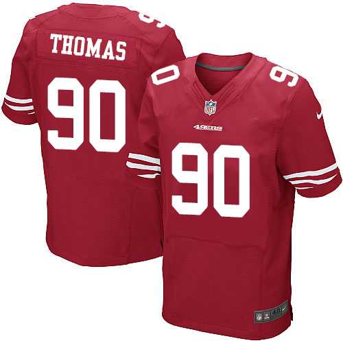 Nike San Francisco 49ers #90 Solomon Thomas Red Team Color Men's Stitched NFL Elite Jersey