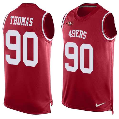 Nike San Francisco 49ers #90 Solomon Thomas Red Team Color Men's Stitched NFL Limited Tank Top Jersey