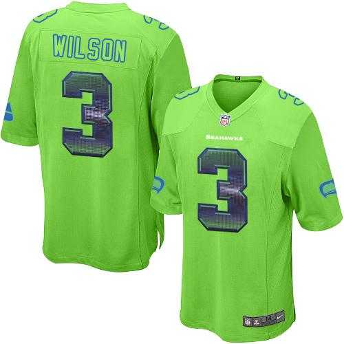 Nike Seattle Seahawks #3 Russell Wilson Green Alternate Men's Stitched NFL Limited Strobe Jersey