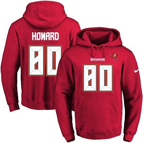 Nike Tampa Bay Buccaneers #80 O. J. Howard Red Name & Number Pullover NFL Hoodie