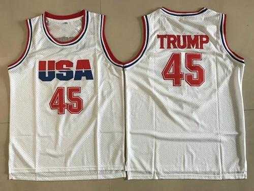 Nike Team USA #45 Donald Trump White The 45th president of the United States Stitched NBA Jersey