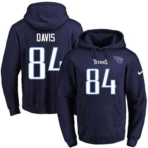Nike Tennessee Titans #84 Corey Davis Navy Blue Name & Number Pullover NFL Hoodie