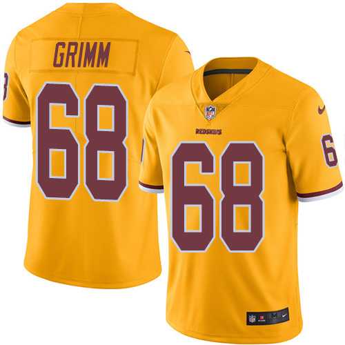Nike Washington Redskins #68 Russ Grimm Gold Men's Stitched NFL Limited Rush Jersey