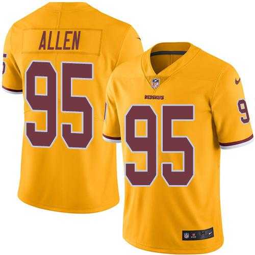 Nike Washington Redskins #95 Jonathan Allen Gold Men's Stitched NFL Limited Rush Jersey