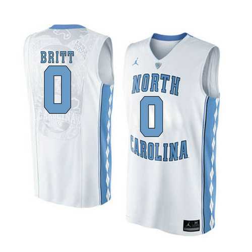 North Carolina Tar Heels #0 Nate Britt White College Basketball Jersey