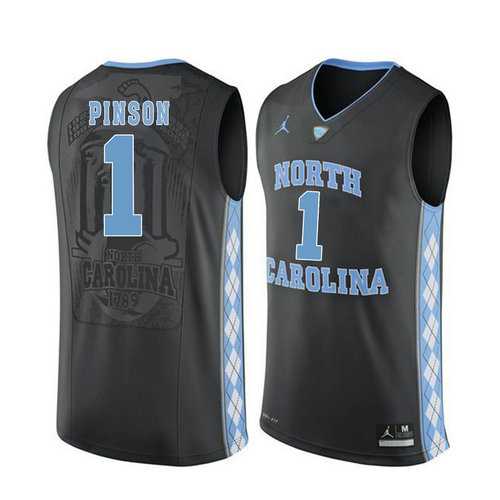 North Carolina Tar Heels #1 Theo Pinson Black College Basketball Jersey